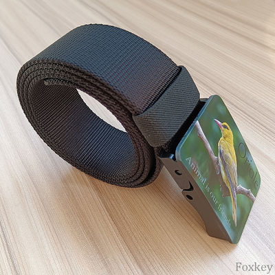 Plastic Buckle Animal Print Waist Belt Lightweight Nylon Webbing Gift Logo