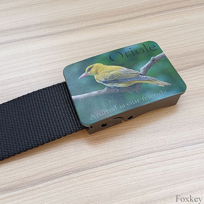 Plastic Buckle Animal Print Waist Belt Lightweight Nylon Webbing Gift Logo